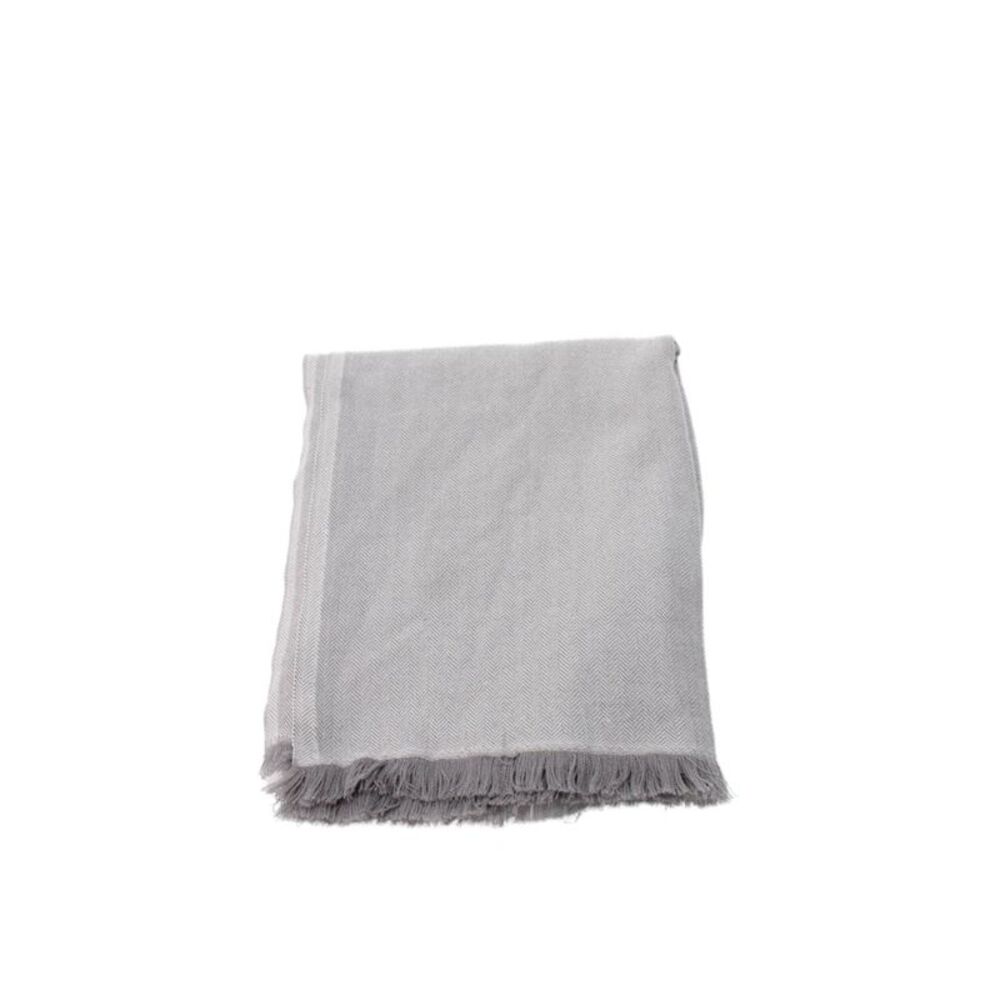 Lululemon Womens Herringbone Print Wide Scarf Grey Wool Size One Size